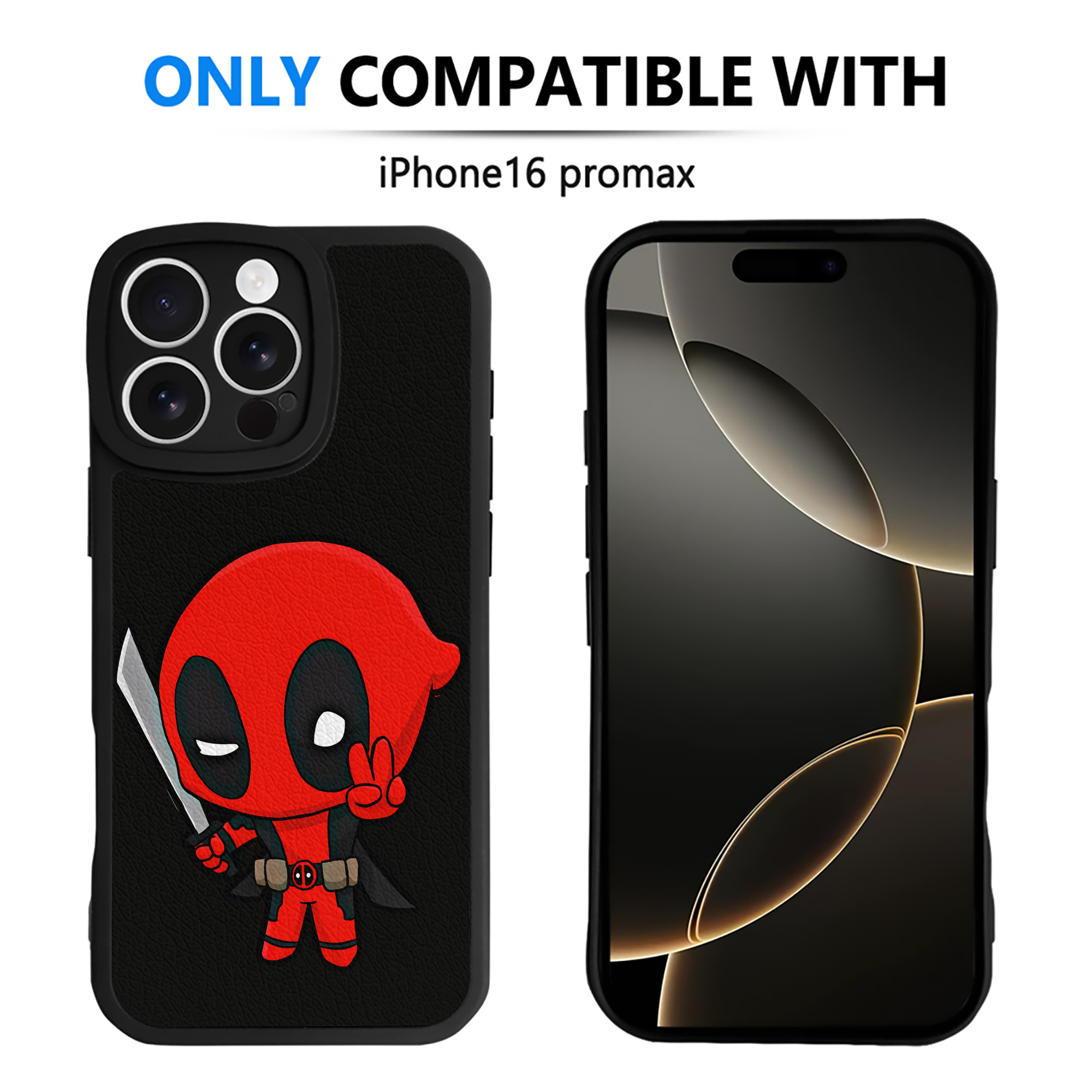 （画像用） Deadpool デッドプール 【iPhone 16シリーズ対応】シリコンスマホケース（レザー調） 材質：シリコン